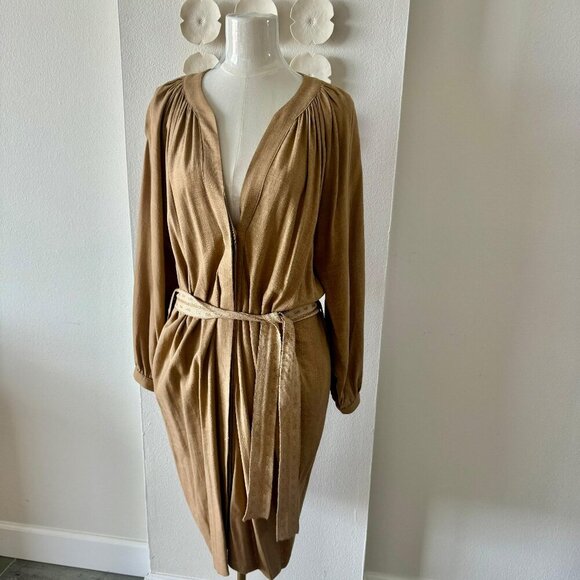 Dresses & Skirts - A.G.G.E.L. Greece Designer Linen-Blend Belted Dress – Camel, Size Large